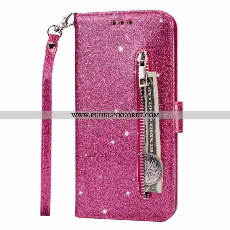 Flip Case Samsung Galaxy S23 5G Glitter Kolikkopussi