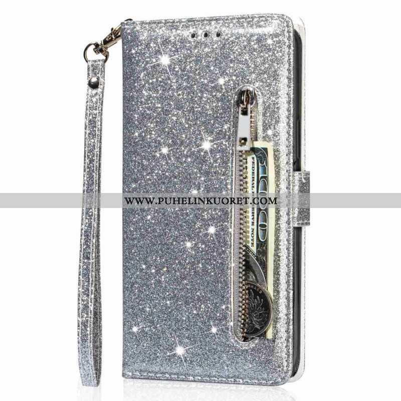 Flip Case Samsung Galaxy S23 5G Glitter Kolikkopussi