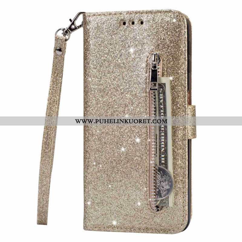 Flip Case Samsung Galaxy S23 5G Glitter Kolikkopussi