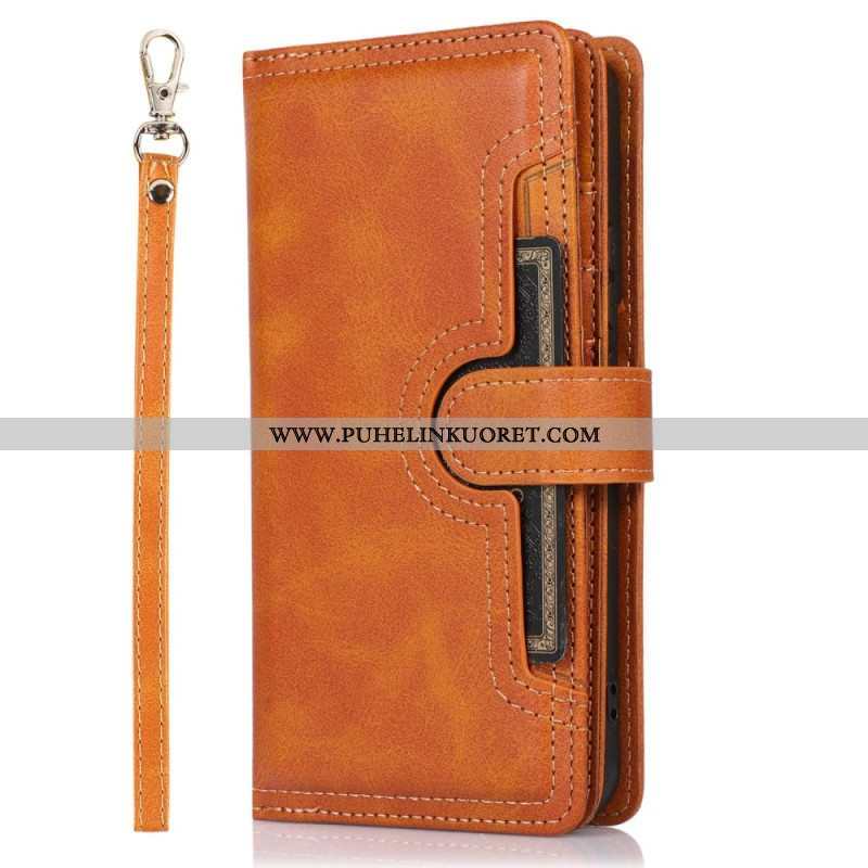 Flip Case Samsung Galaxy S23 5G Monikortti Ja Etutasku