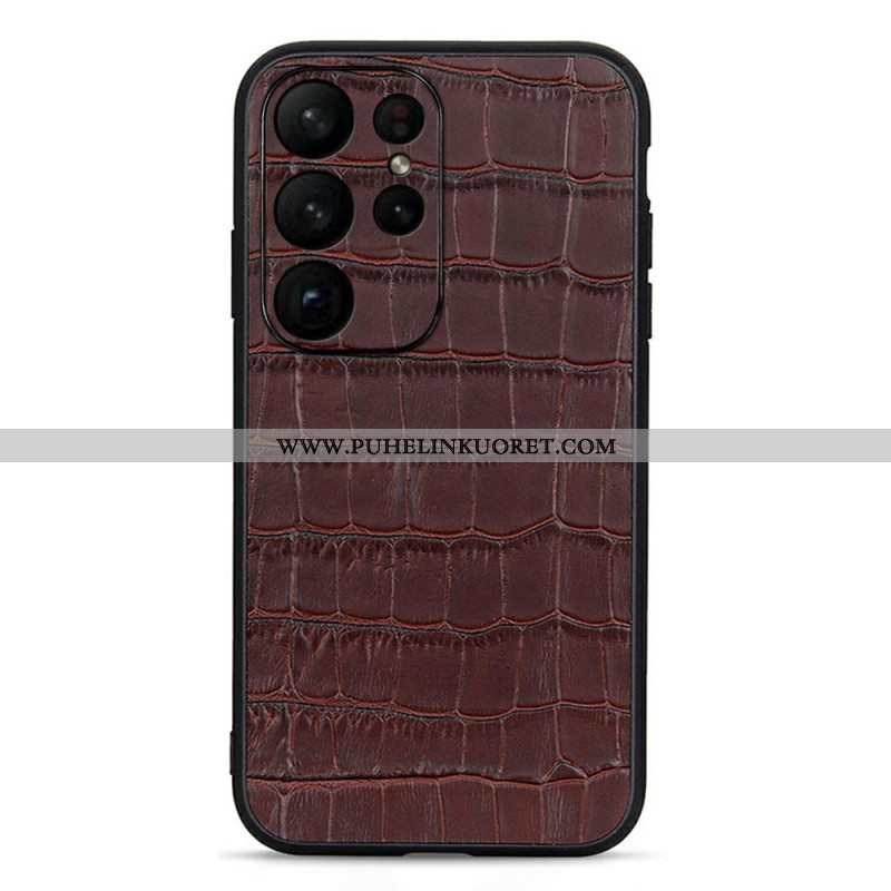 Case Samsung Galaxy S23 Ultra 5G Aitoa Krokotiilityylistä Nahkaa