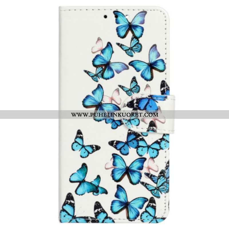 Flip Case Samsung Galaxy S23 Ultra 5G Perhosia Lennossa