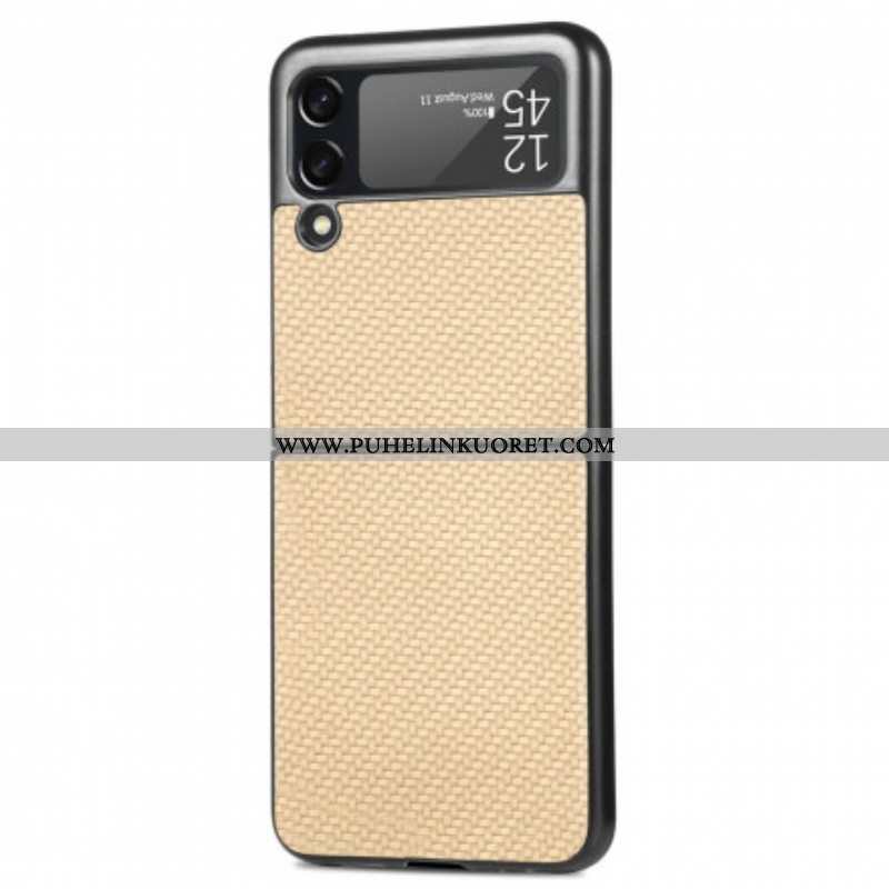 Case Samsung Galaxy Z Flip 3 5G Kotelot Flip Teksturoitu Hiilikuitu