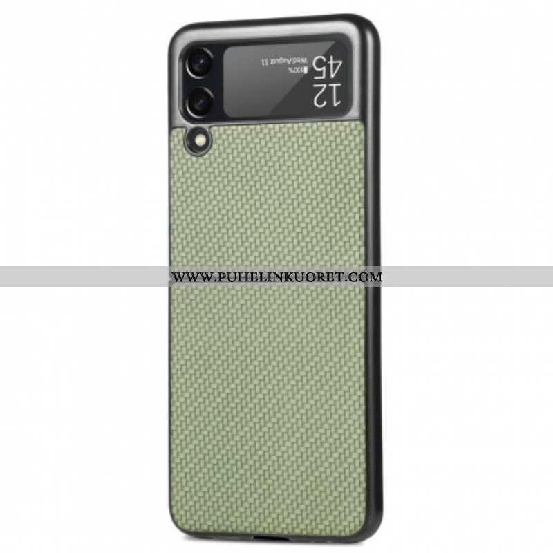 Case Samsung Galaxy Z Flip 3 5G Kotelot Flip Teksturoitu Hiilikuitu