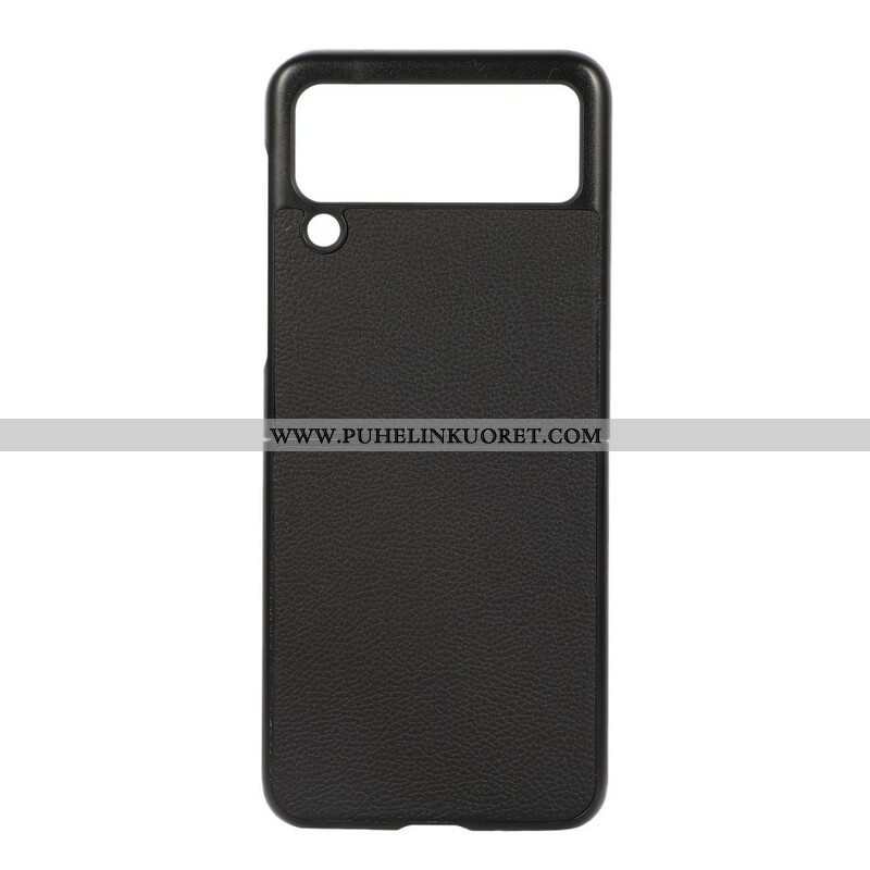 Case Samsung Galaxy Z Flip 3 5G Kotelot Flip Aitoa Litsi-nahkaa