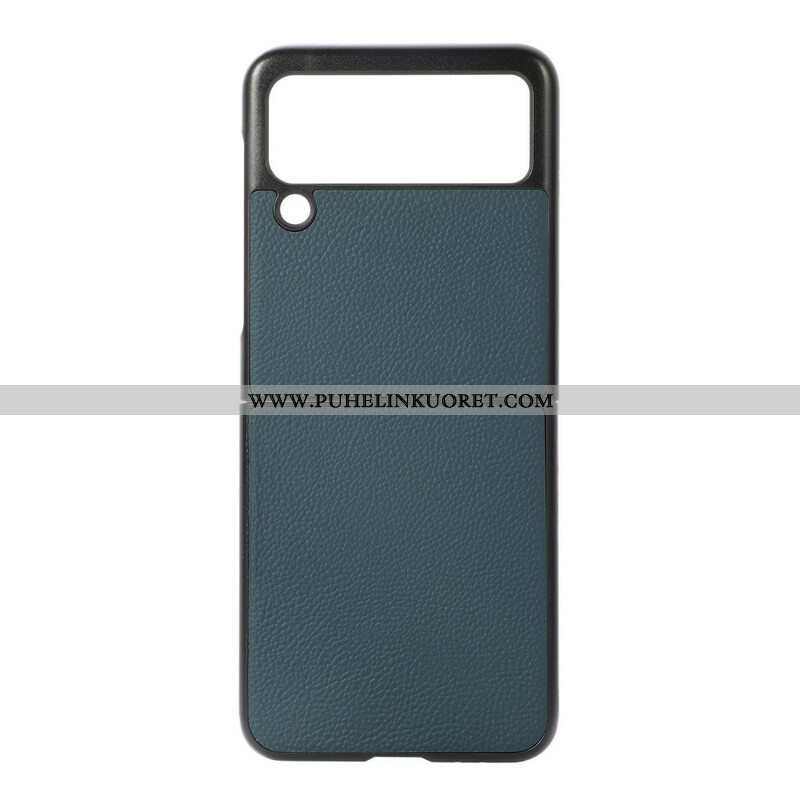 Case Samsung Galaxy Z Flip 3 5G Kotelot Flip Aitoa Litsi-nahkaa