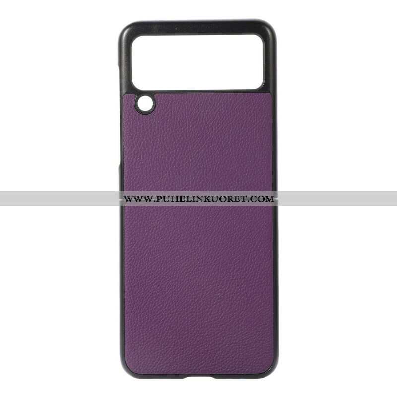 Case Samsung Galaxy Z Flip 3 5G Kotelot Flip Aitoa Litsi-nahkaa