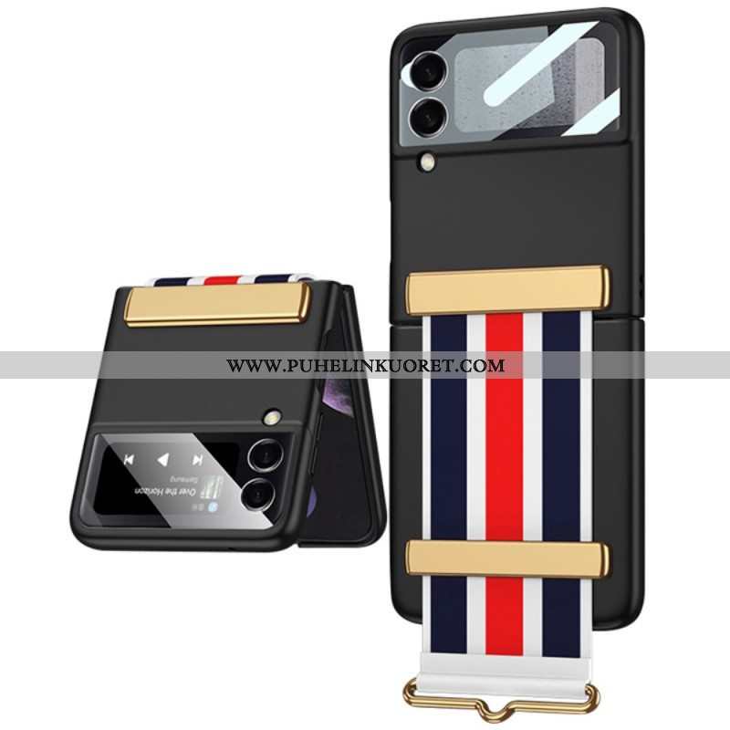 Case Samsung Galaxy Z Flip 3 5G Kotelot Flip Karkaistu Lasi Ja Gkk-hihna