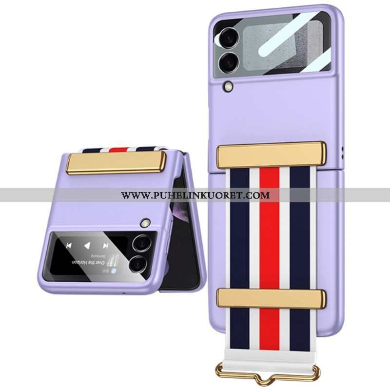 Case Samsung Galaxy Z Flip 3 5G Kotelot Flip Karkaistu Lasi Ja Gkk-hihna