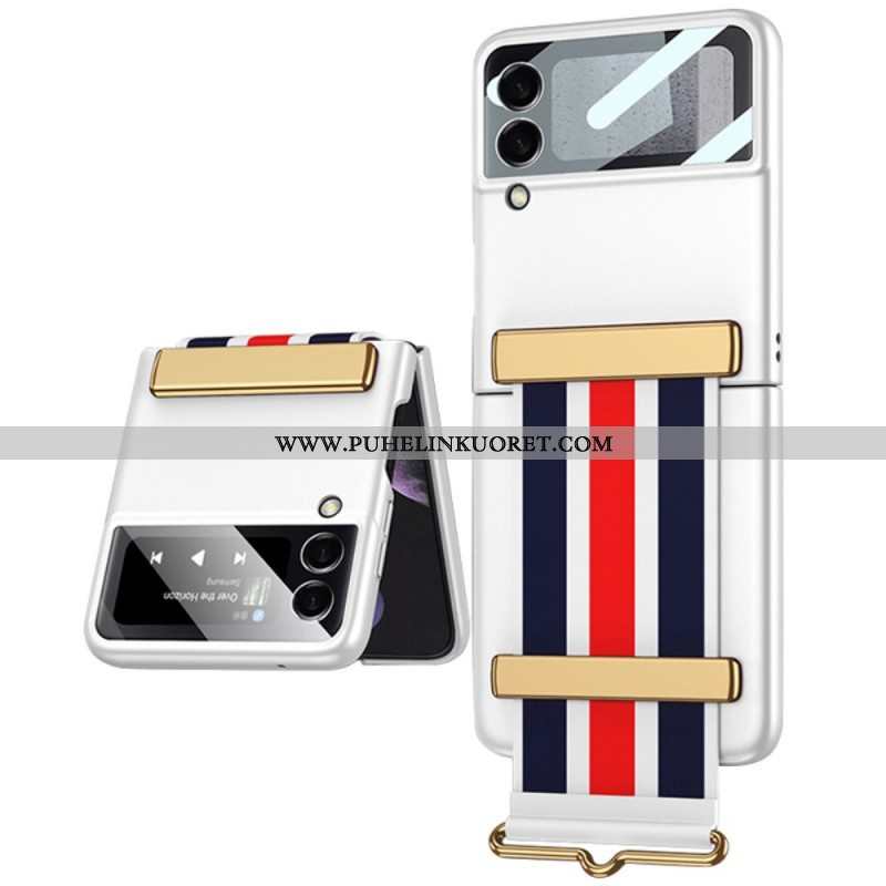 Case Samsung Galaxy Z Flip 3 5G Kotelot Flip Karkaistu Lasi Ja Gkk-hihna