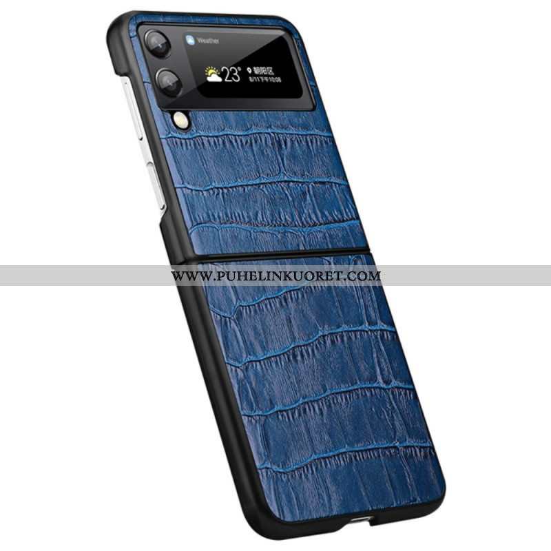 Case Samsung Galaxy Z Flip 3 5G Kotelot Flip Aito Crocodile Texture -nahka