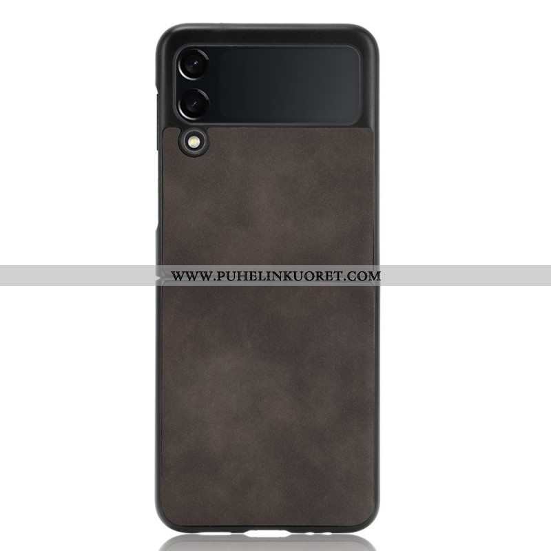 Case Samsung Galaxy Z Flip 3 5G Kotelot Flip Pehmeä Nahkaefekti