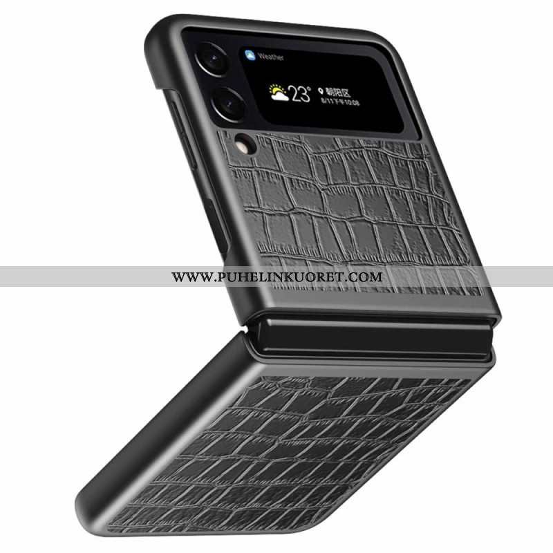 Case Samsung Galaxy Z Flip 4 Kotelot Flip Krokotiilin Ihotyyli