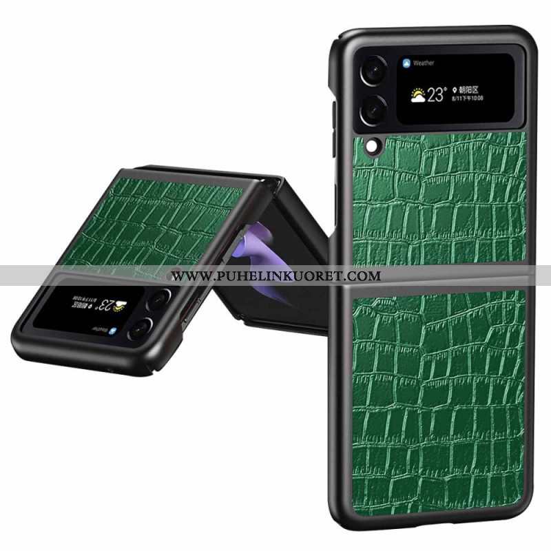 Case Samsung Galaxy Z Flip 4 Kotelot Flip Krokotiilin Ihotyyli