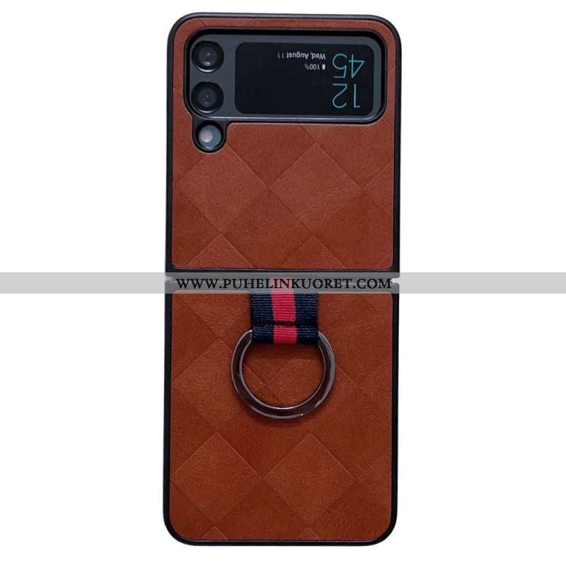 Case Samsung Galaxy Z Flip 4 Kotelot Flip Punottu Sormuksella