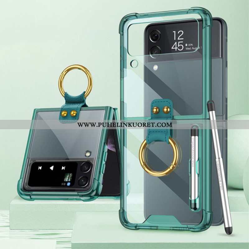 Case Samsung Galaxy Z Flip 4 Kotelot Flip Sävytetty Gkk Stylus -kynällä