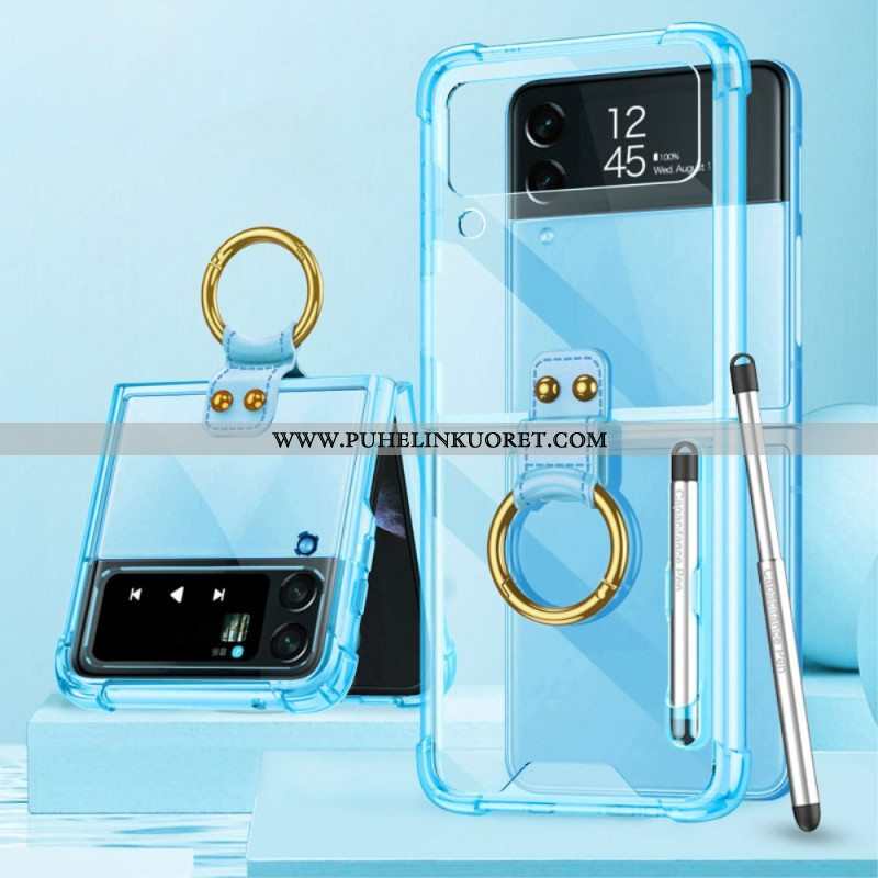 Case Samsung Galaxy Z Flip 4 Kotelot Flip Sävytetty Gkk Stylus -kynällä