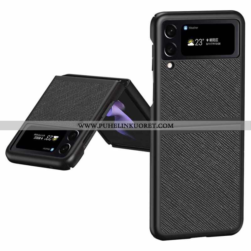 Case Samsung Galaxy Z Flip 4 Kotelot Flip Teksturoitu Nahkatyyli