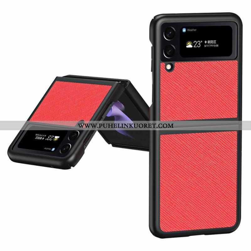 Case Samsung Galaxy Z Flip 4 Kotelot Flip Teksturoitu Nahkatyyli