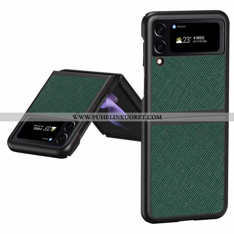 Case Samsung Galaxy Z Flip 4 Kotelot Flip Teksturoitu Nahkatyyli