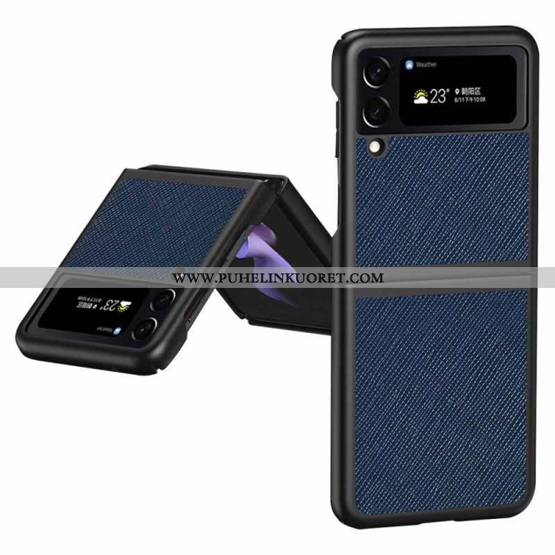 Case Samsung Galaxy Z Flip 4 Kotelot Flip Teksturoitu Nahkatyyli