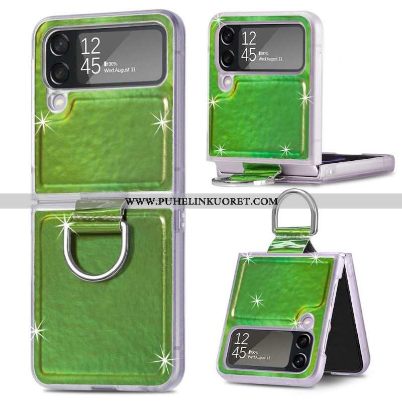 Case Samsung Galaxy Z Flip 4 Kotelot Flip Sähköiset Värit Ja Rengas