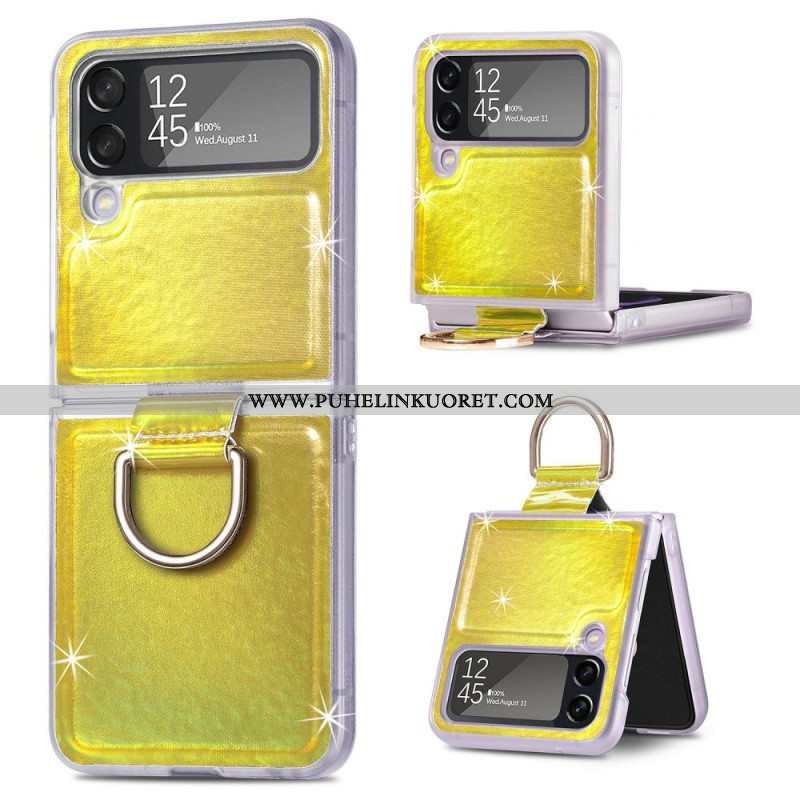 Case Samsung Galaxy Z Flip 4 Kotelot Flip Sähköiset Värit Ja Rengas