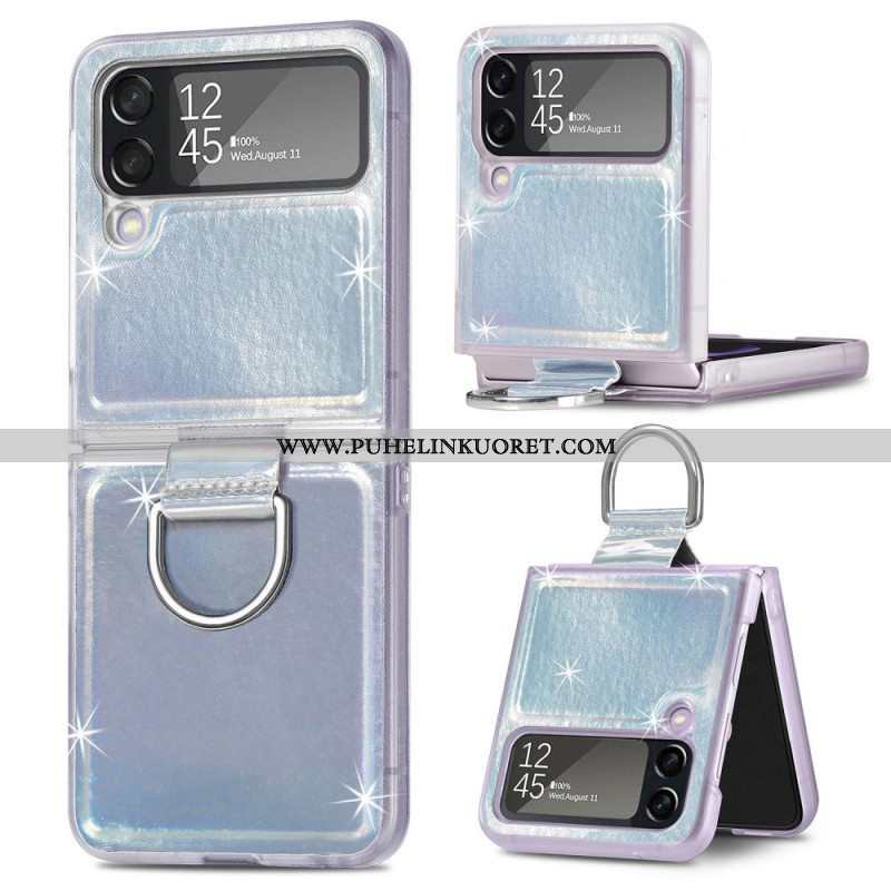 Case Samsung Galaxy Z Flip 4 Kotelot Flip Sähköiset Värit Ja Rengas