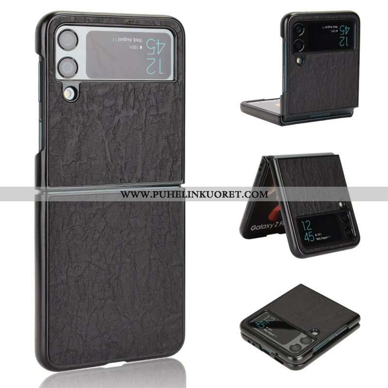 Kuori Samsung Galaxy Z Flip 4 Kotelot Flip Leather Effect Pehmeys