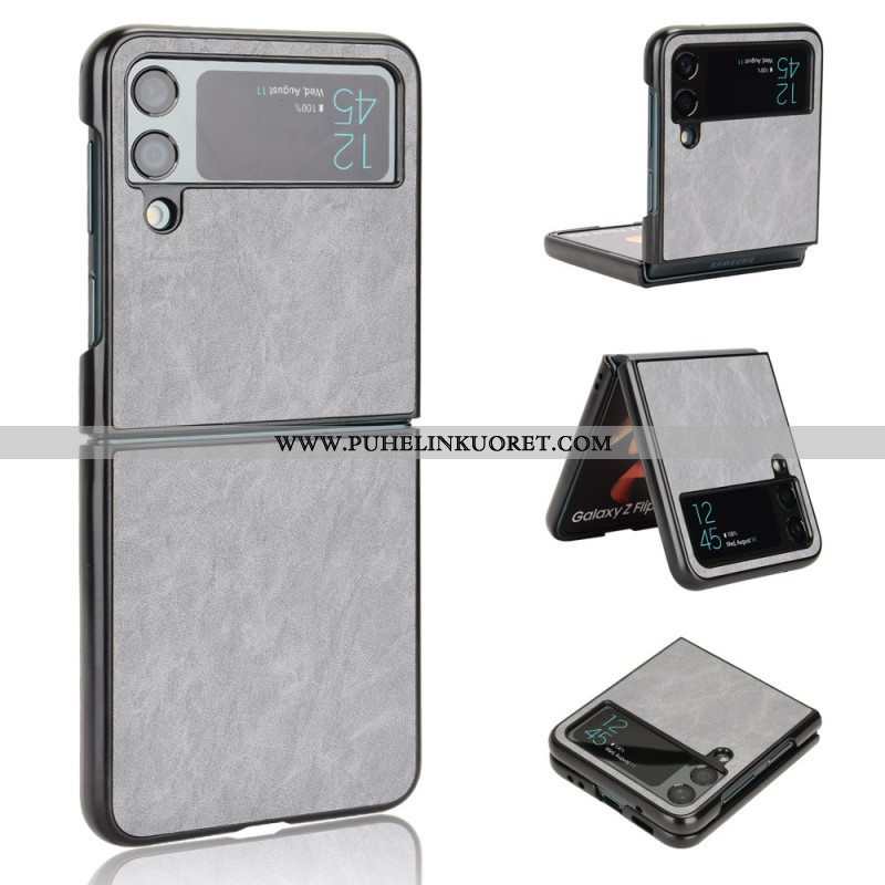 Kuori Samsung Galaxy Z Flip 4 Kotelot Flip Leather Effect Pehmeys