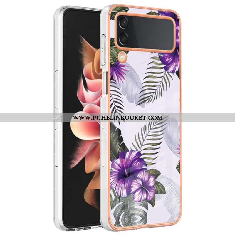 Case Samsung Galaxy Z Flip 4 Kotelot Flip Kukkamarmori