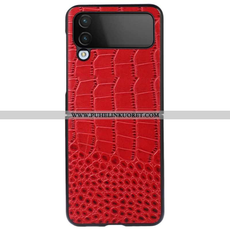 Case Samsung Galaxy Z Flip 4 Kotelot Flip Aito Crocodile Effect -nahka