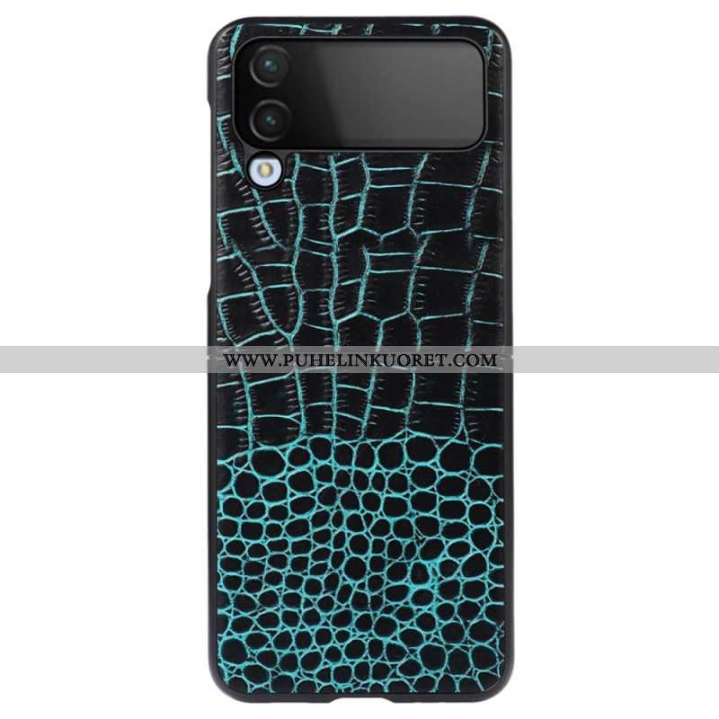 Case Samsung Galaxy Z Flip 4 Kotelot Flip Aito Crocodile Effect -nahka