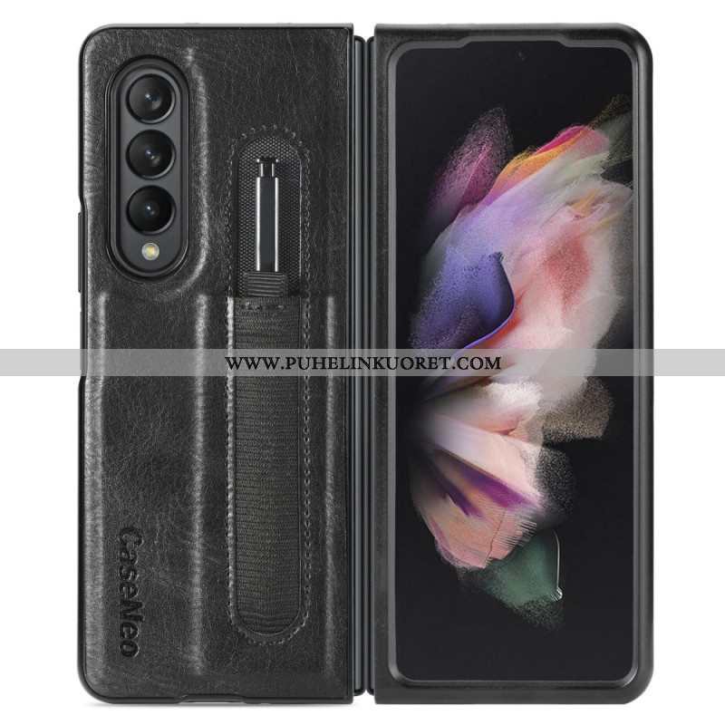 Case Samsung Galaxy Z Fold 3 5G Style Nahkainen Kynäteline Caseneo