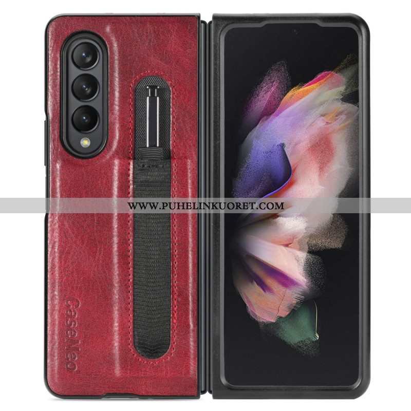 Case Samsung Galaxy Z Fold 3 5G Style Nahkainen Kynäteline Caseneo