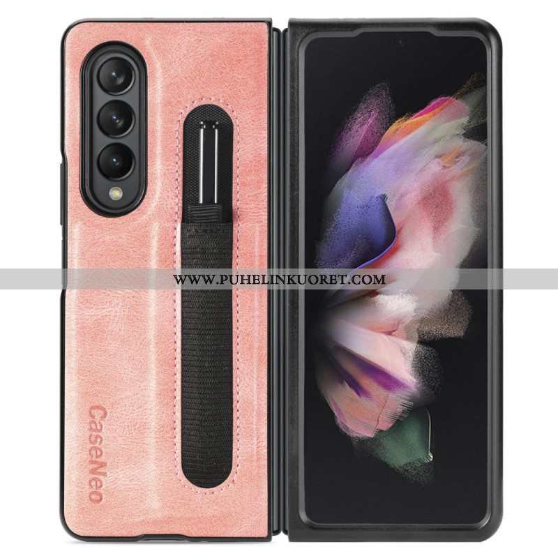 Case Samsung Galaxy Z Fold 3 5G Style Nahkainen Kynäteline Caseneo