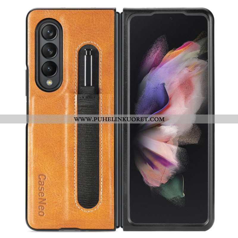 Case Samsung Galaxy Z Fold 3 5G Style Nahkainen Kynäteline Caseneo