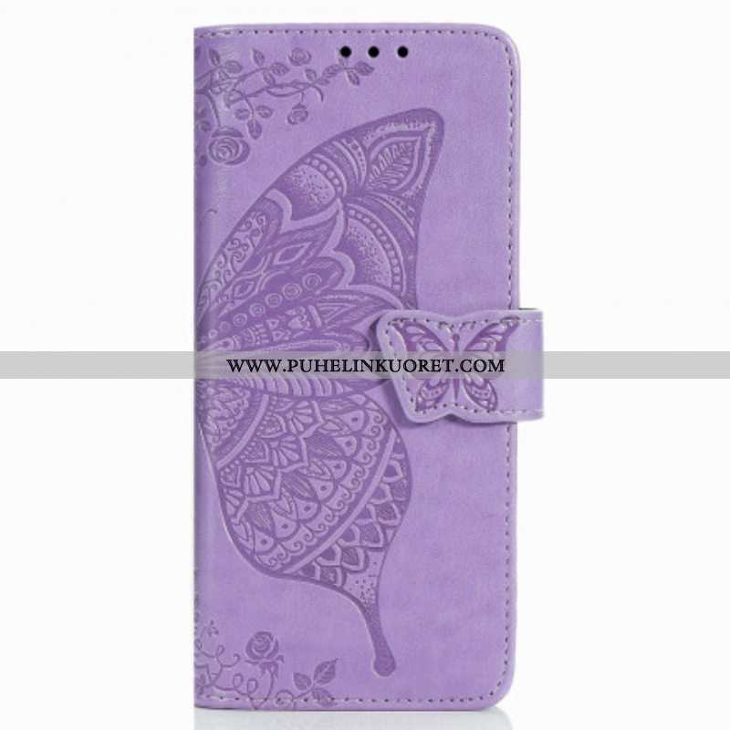 Kotelot Samsung Galaxy Z Fold 3 5G Butterfly Design Kaulanauhalla