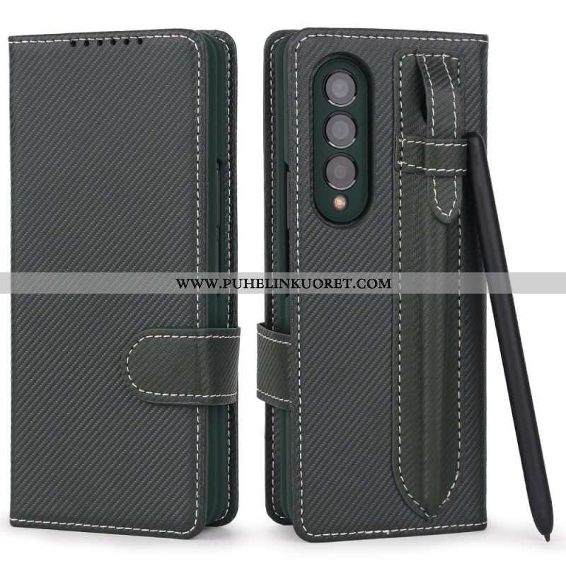 Case Nahkakotelo Samsung Galaxy Z Fold 3 5G Irrotettava Kynäpidike