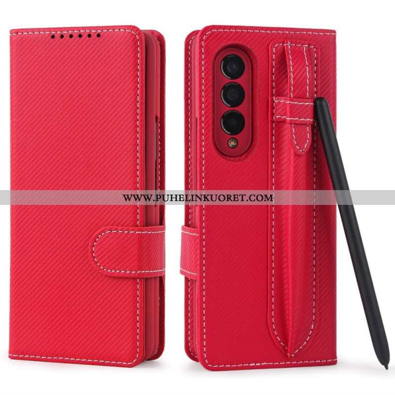 Case Nahkakotelo Samsung Galaxy Z Fold 3 5G Irrotettava Kynäpidike