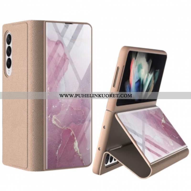 Puhelinkuoret Samsung Galaxy Z Fold 3 5G Kotelot Flip Gkk Marmori Karkaistu Lasi