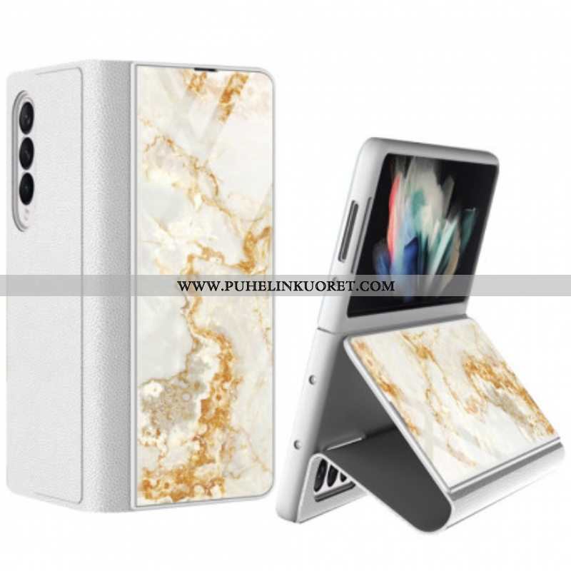 Puhelinkuoret Samsung Galaxy Z Fold 3 5G Kotelot Flip Gkk Marmori Karkaistu Lasi