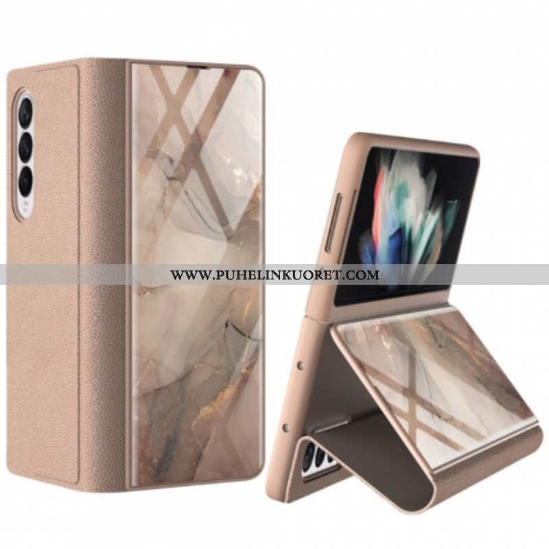 Puhelinkuoret Samsung Galaxy Z Fold 3 5G Kotelot Flip Gkk Marmori Karkaistu Lasi