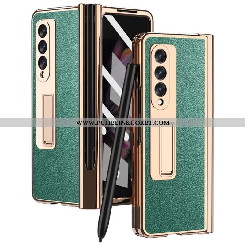 Case Samsung Galaxy Z Fold 3 5G Monitoiminen Litsi-nahka