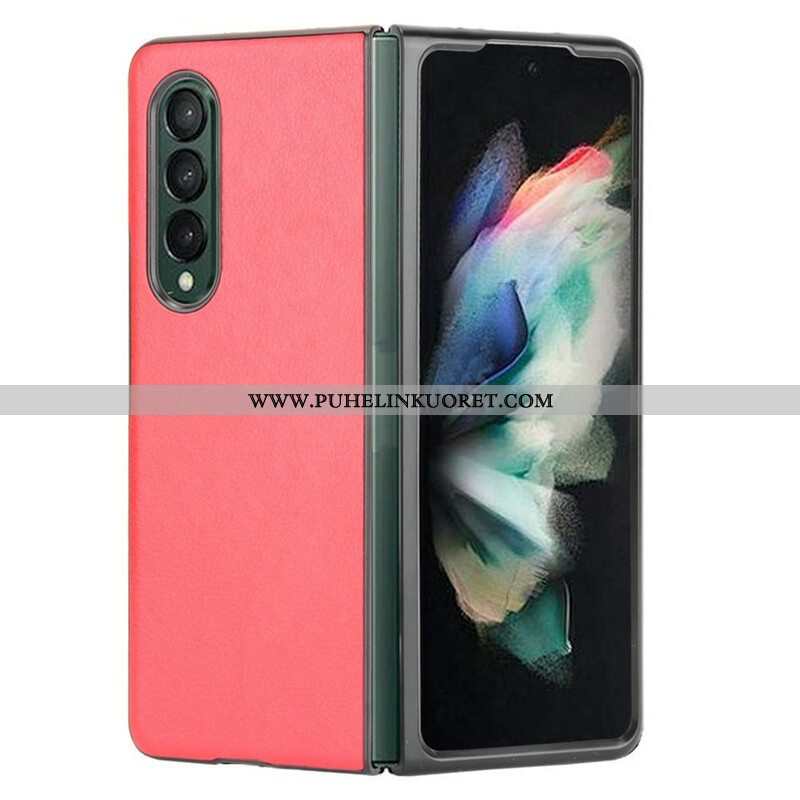 Case Samsung Galaxy Z Fold 3 5G Litsi-nahkaefekti