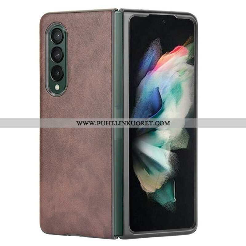 Case Samsung Galaxy Z Fold 3 5G Litsi-nahkaefekti