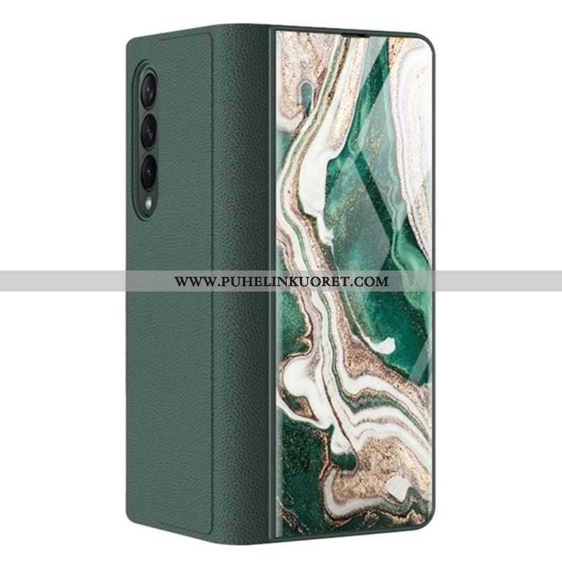 Puhelinkuoret Samsung Galaxy Z Fold 3 5G Kotelot Flip Marmoritehoste Karkaistu Lasi