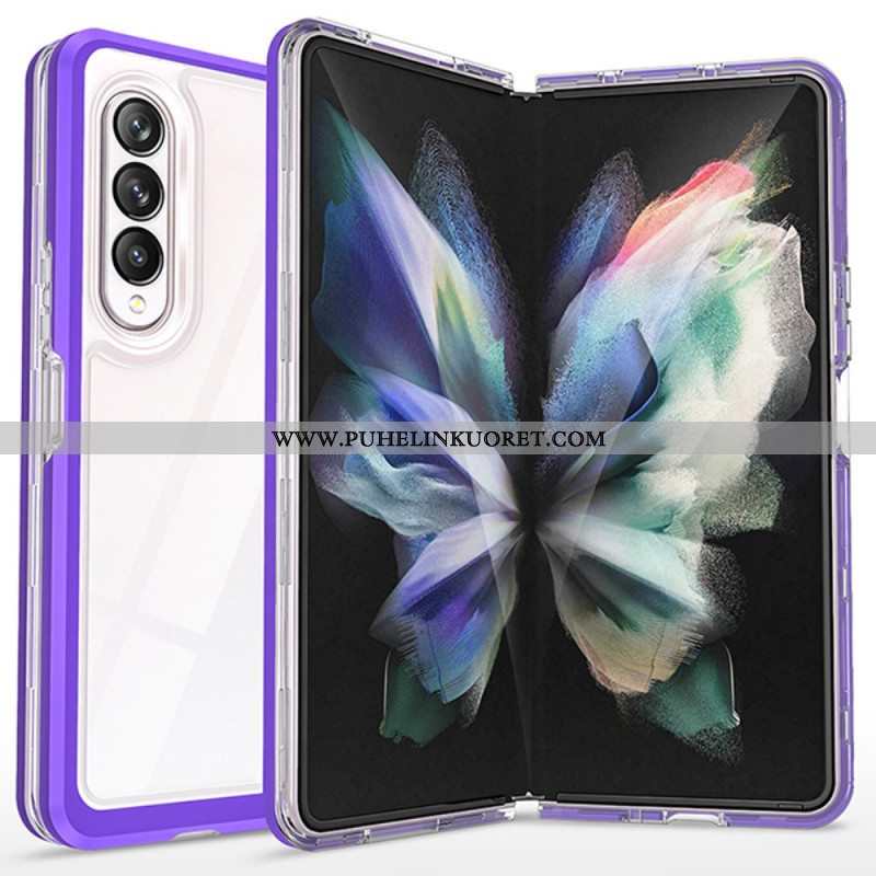 Kuori Samsung Galaxy Z Fold 3 5G Läpinäkyvät Hybridiväriset Reunat