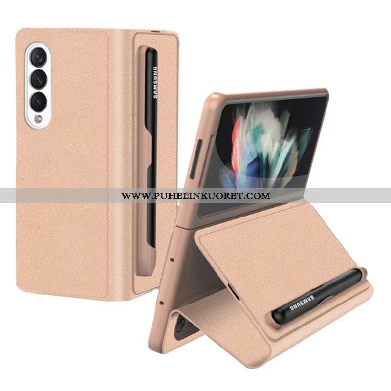 Puhelinkuoret Samsung Galaxy Z Fold 3 5G Kotelot Flip Keinonahkainen Kynäteline