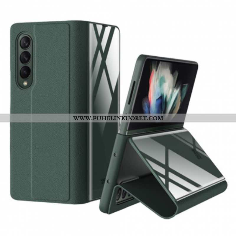 Puhelinkuoret Samsung Galaxy Z Fold 3 5G Kotelot Flip Karkaistu Lasi Ja Keinonahka